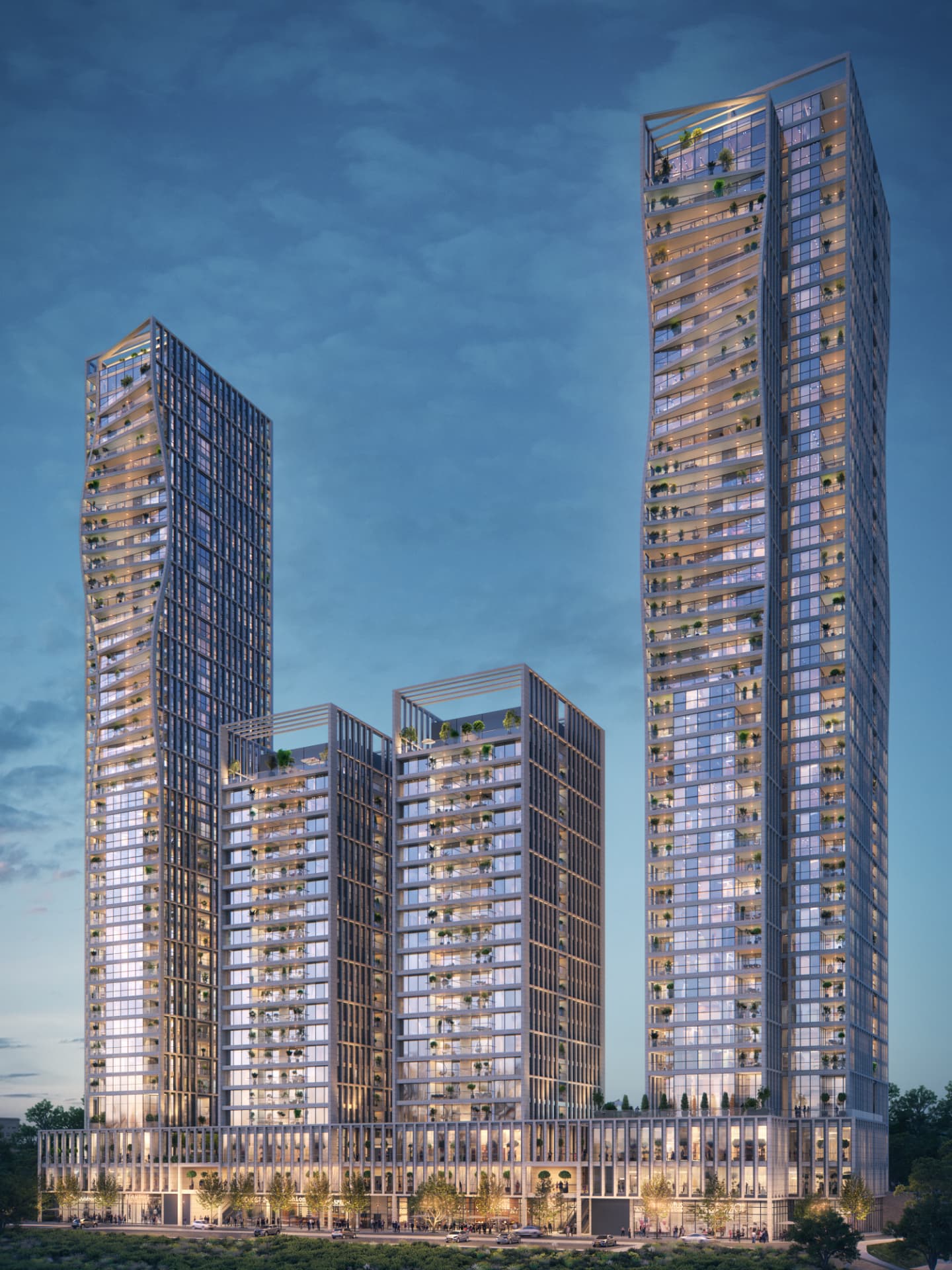 Daytime rendering of the MATOBU towers
