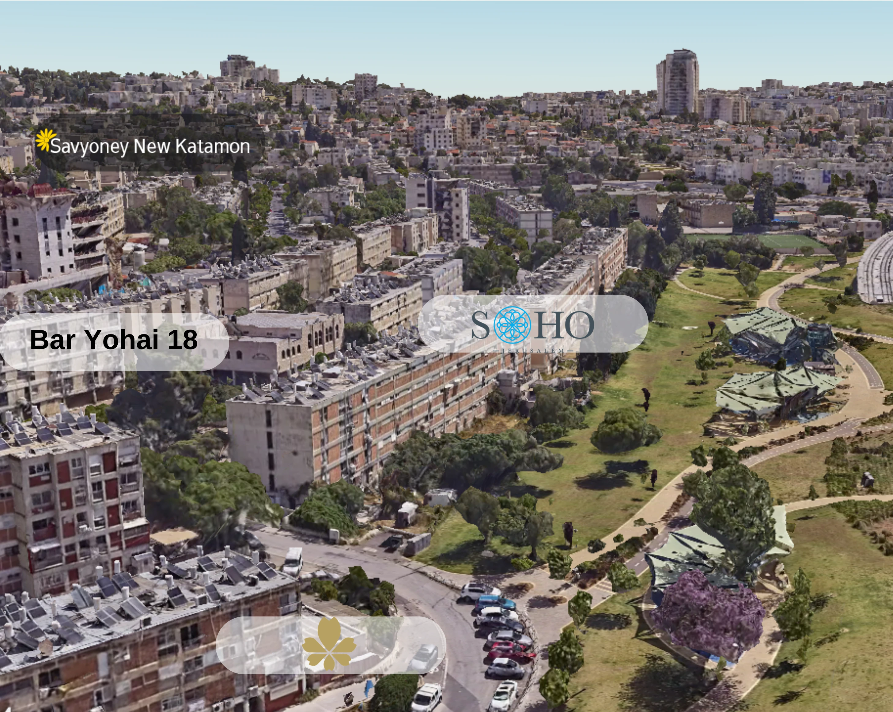 Aerial map of planned neighborhood projects