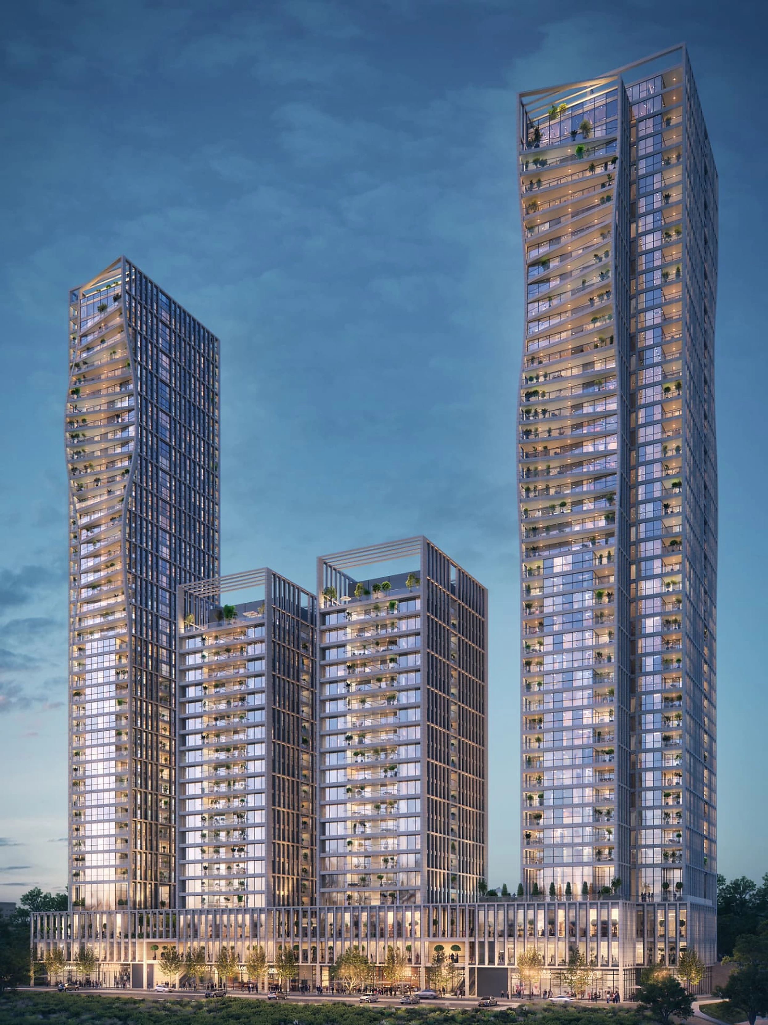 Daytime rendering of the MATOBU towers