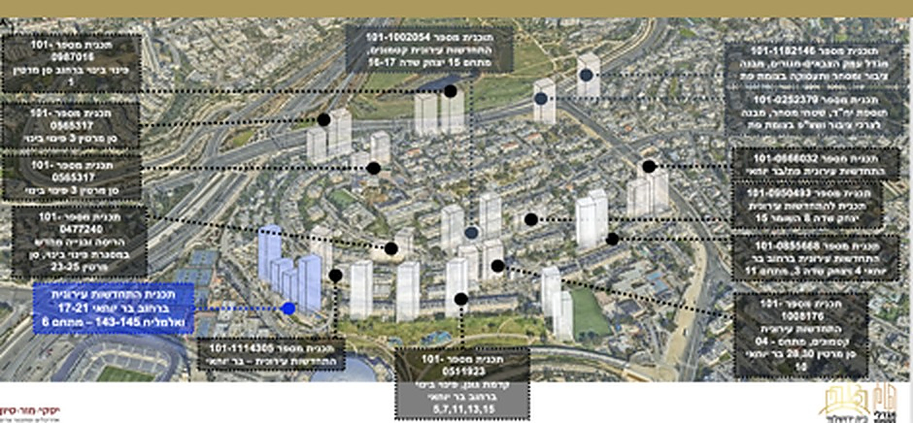 Map of approved developments in Katamonim