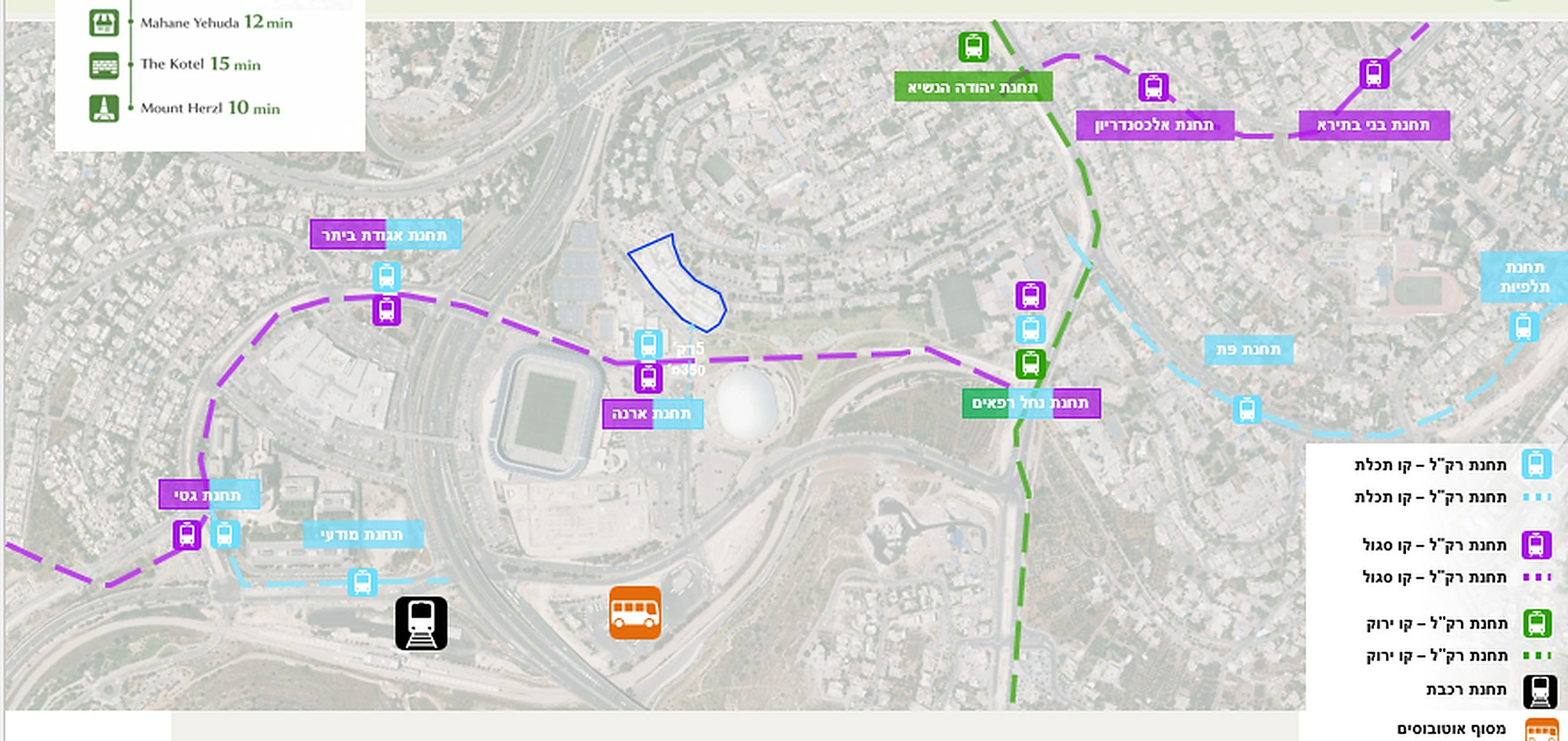 Light rail and transit map around the MATOBU site