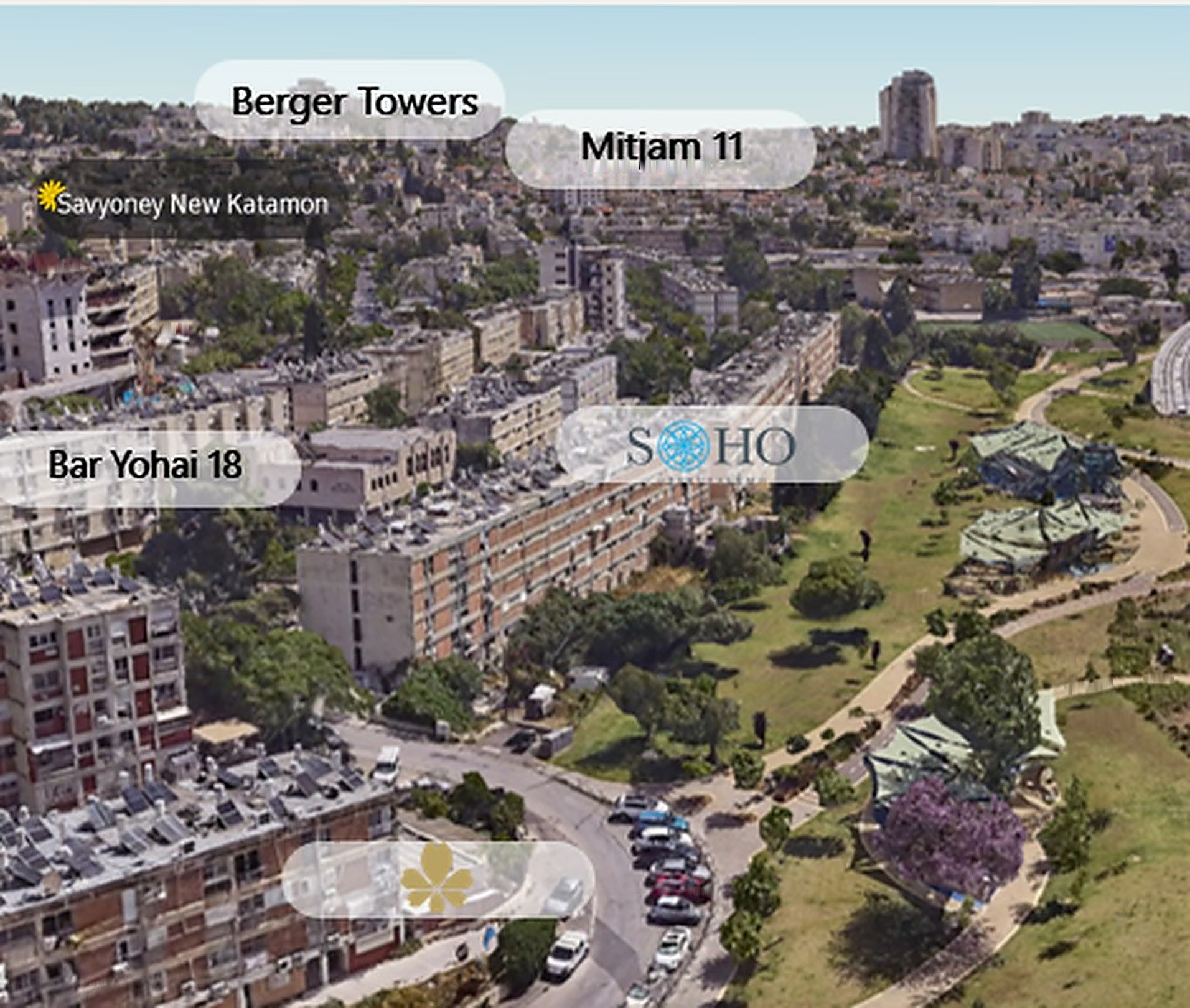 Aerial map of planned neighborhood projects
